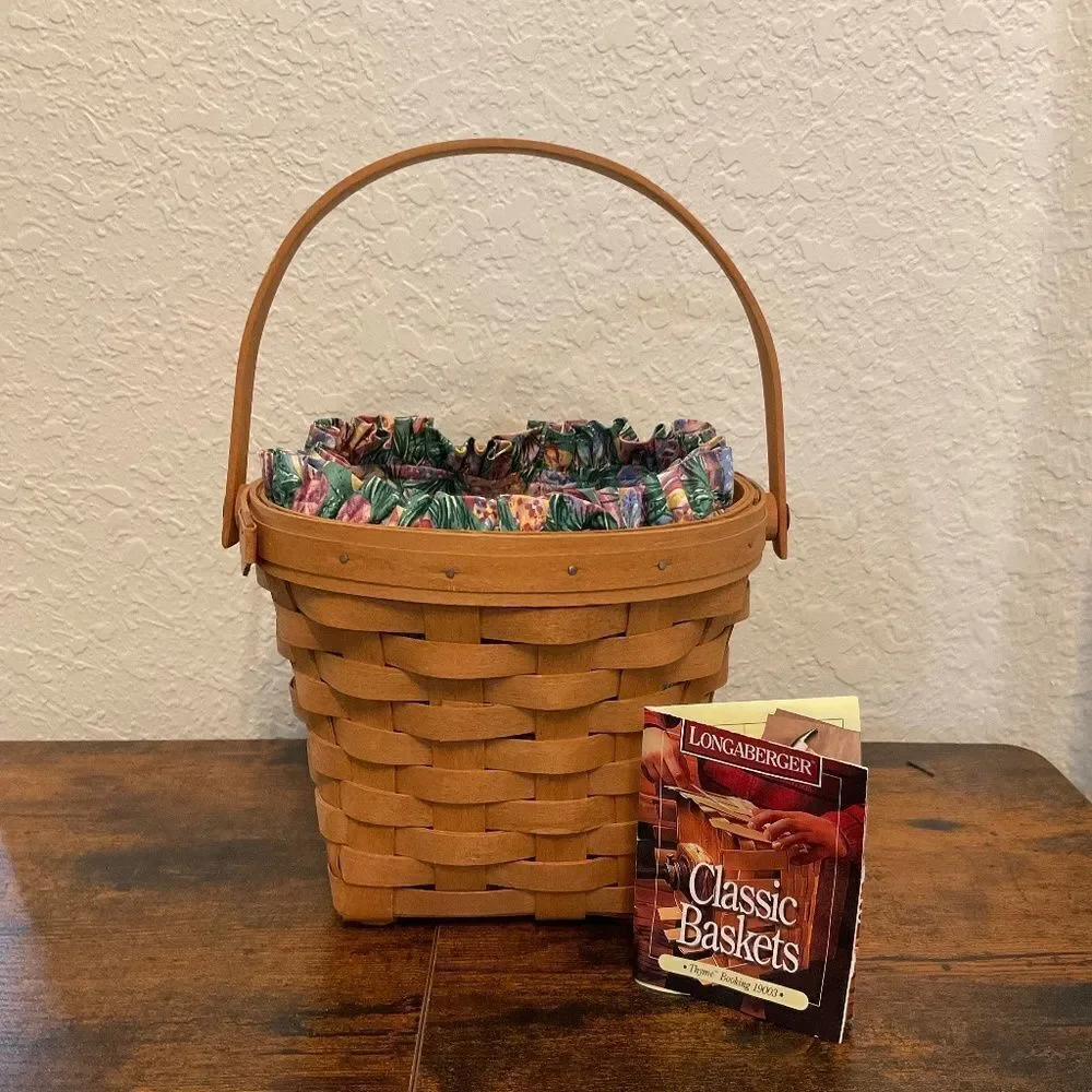 Longaberger Vintage Holiday Easter Egg  Liner With Plastic Protector Basket